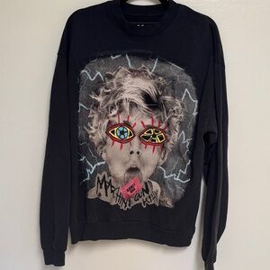 Machine Gun Kelly black Tickets To my Downfall concert crew neck sweatshirt.